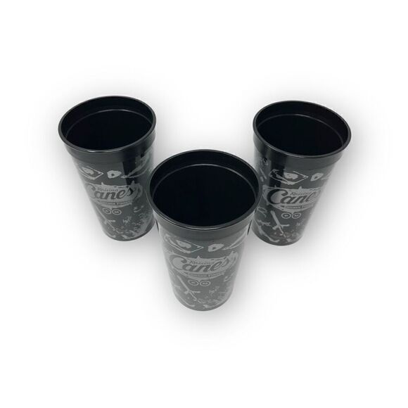 Week 1 Post Malone Raising Canes Reusable Collector Black Cup Lot of 3 Preowned - Picture 2 of 5